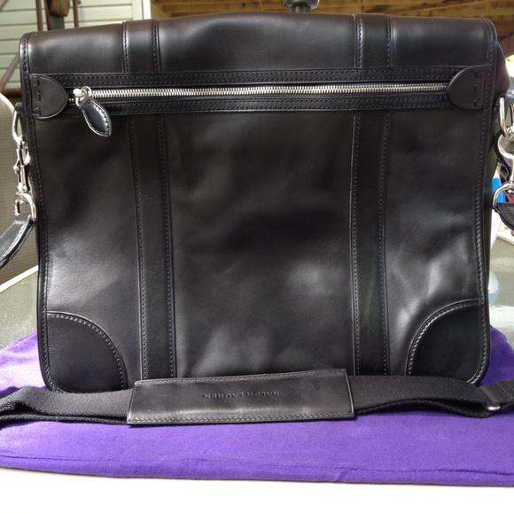 Leather Ralph Lauren Purple label messenger bag - Picture 6 of 8